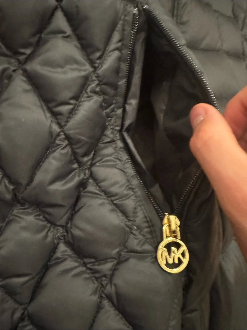 WOMEN'S SIZE XL MICHAEL KORS PACKABLE DOWN FILL JACKET WITH HOOD BLACK EXCELLENT